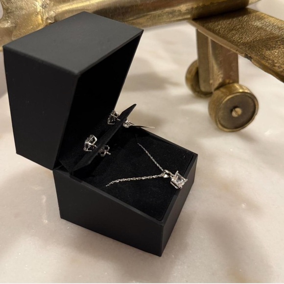 Zales Silver Earring and Necklace Set - Picture 4 of 5